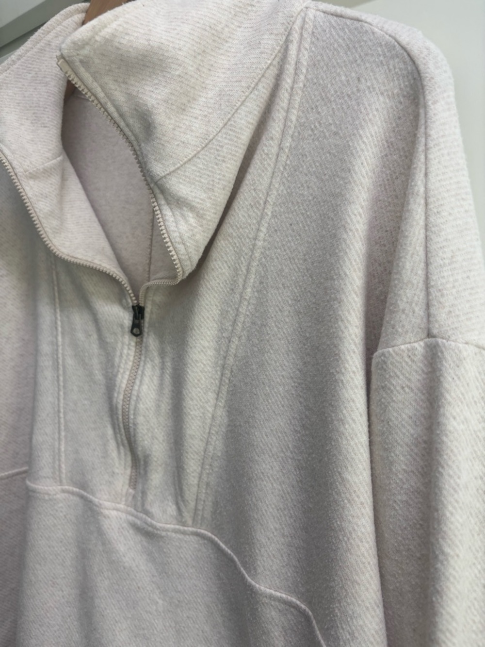 Faherty Legend Half Zip Sweatshirt Sz L Off White Organic Cotton Pullover - Picture 9 of 11